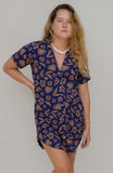 LOKAHI-ALOHA SHIRT DRESS-DEEP BLUE