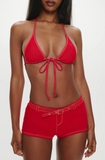 FRANKIES-WRANGLER SHORT-RED DENIM