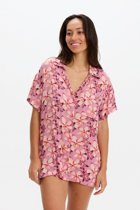 BENOA26-ALOHA SHIRT DRESS-BLOOM