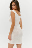 FRANKIES-CAMERON MINI DRESS-WHITE ROSE