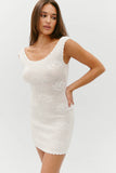 FRANKIES-CAMERON MINI DRESS-WHITE ROSE