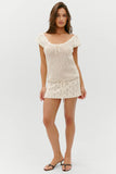 FRANKIES-MOSS MINI DRESS-SAND DOLLAR