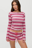FRANKIES SOPHIE LONG SLEEVE-SUNSET STRIPE