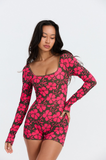 BENOA25 LONG SLEEVE ROMPER - PUPUKEA PINK