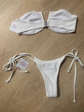 BIKINI HANALEI-TIE SIDE BOTTOM-WHITE PUFF LEOPARD