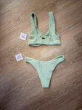 BIKINI HANALEI-GREEN RING TOP-CRINKLE