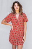 LOKAHI24-ALOHA SHIRT DRESS-EARTHY HAU