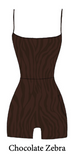 BENOA25-CHOCOLATE ZEBRA 3" ACTIVE ROMPER