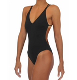 SKIMPY BOTTOM ONE PIECE-BLACK