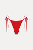 FRANKIES-SOLEIL SMOCKED CHEEKY BIKINI BOTTOM - CLASSIC RED