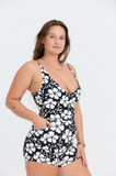 BENOA25 V NECK ROMPER 3" - BLACK PUPUKEA