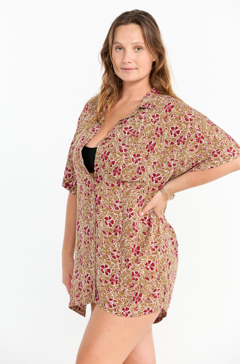 BENOA25 ALOHA SHIRT DRESS - EDEN