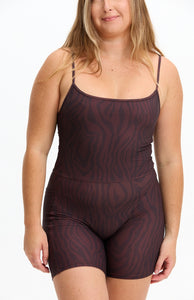 BENOA25-CHOCOLATE ZEBRA 3" ACTIVE ROMPER