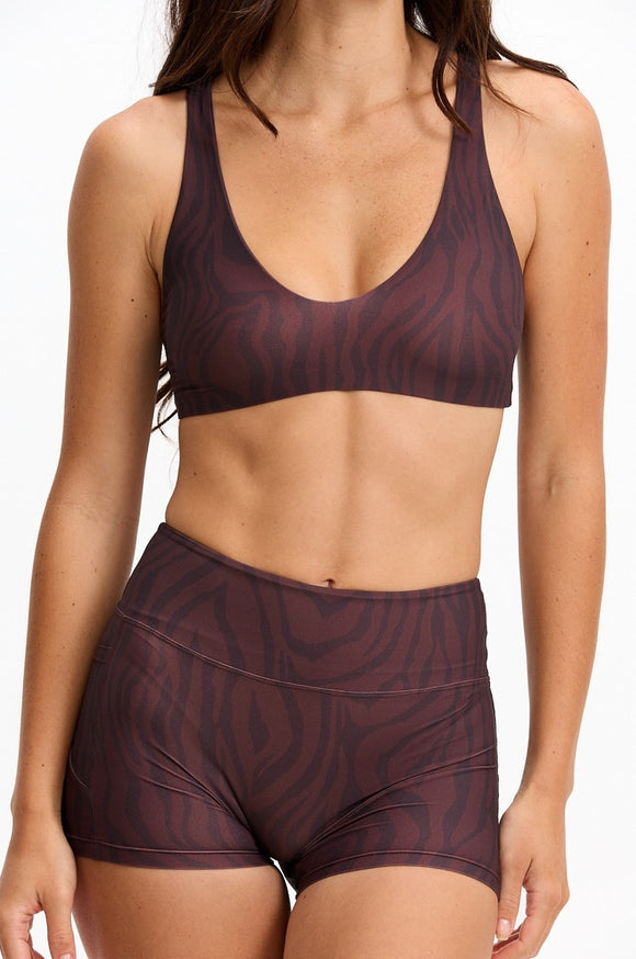 BENOA25-CHOCOLATE ZEBRA-SOPHIA SPORTS TOP