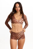 BENOA25-LEOPARD-LONGSLEEVE CROP TOP