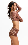 BENOA25-LEOPARD-LONGSLEEVE CROP TOP