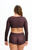BENOA25-CHOCOLATE ZEBRA-LONGSLEEVE CROP